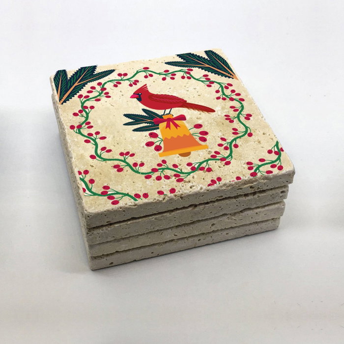 Hermia Juego de 4 Posavasos de Piedra Natural con Impresión UV Hermia Juego de 4 Posavasos de Piedra Natural con Impresión UV